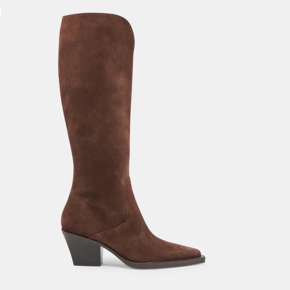 Dolce Vita Brown Suede Knee-High Heeled Boots